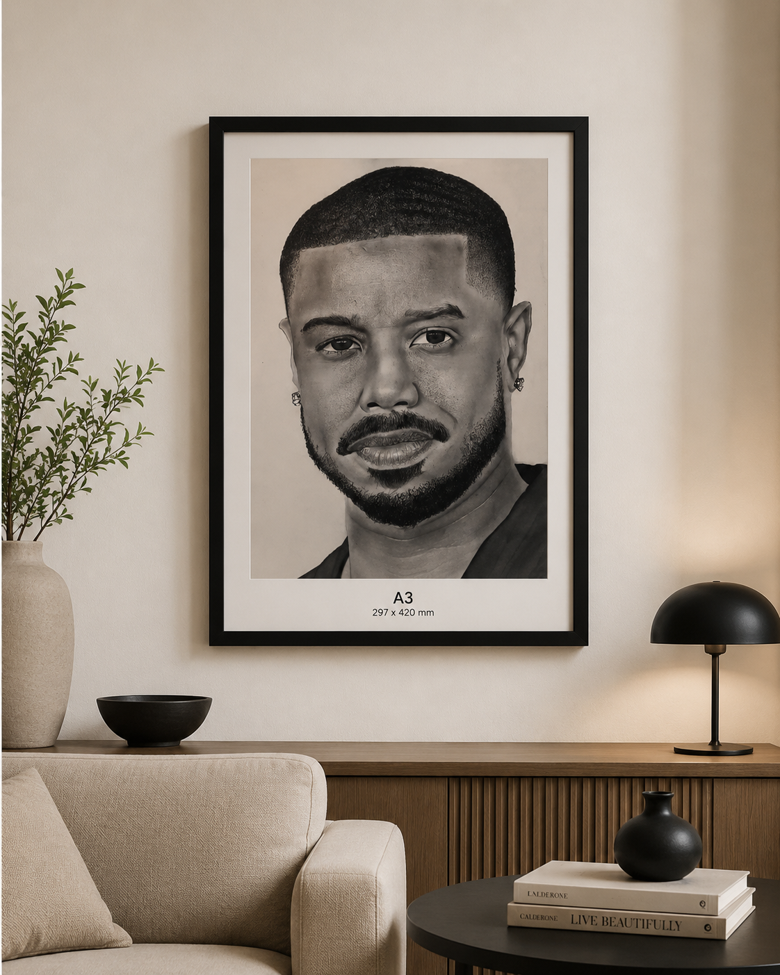 Custom made A2 portrait drawing
